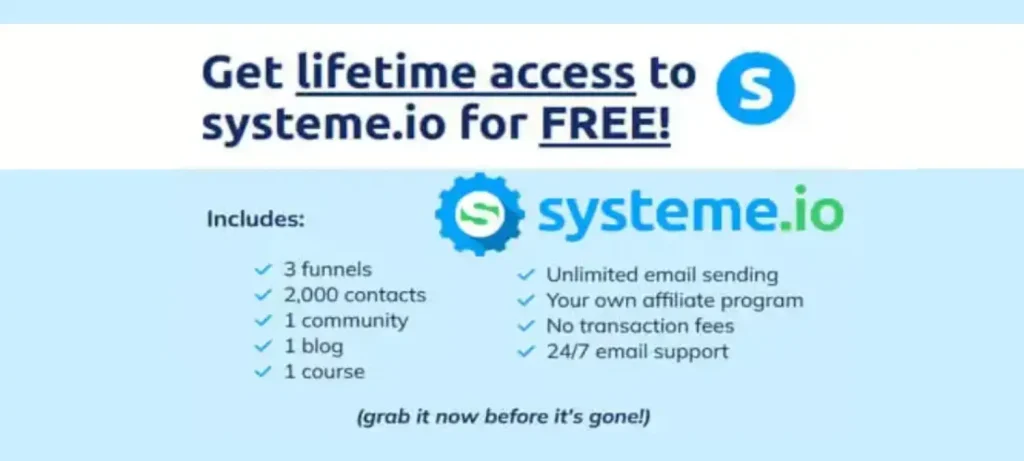 Systeme Review Featured Image Systeme.io Review Free Plan Opt-In Form Header
