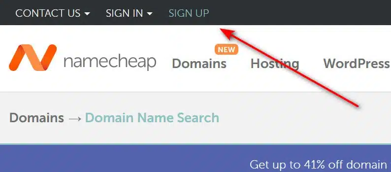 access-signup-page-namecheap Sign up box for NameCheap